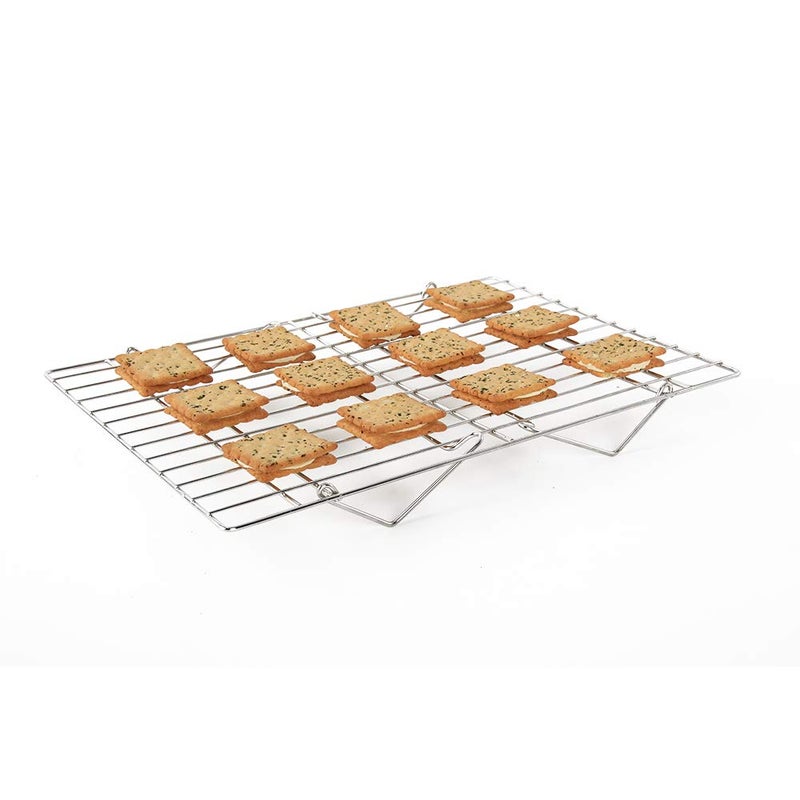 Flagship مجموعة رفوف تبريد الخبز الرائدة من 4 قطع، مصنوعة من الفولاذ المقاوم للصدأ 304 بنسبة 100%، قابلة للتكديس للتبريد والشواء والطهي - 14.4''x10.43'' - Image 4